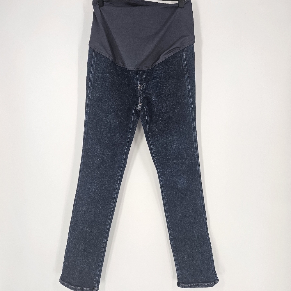 Madewell Dark Wash Over-the-Belly Stovepipe Maternity Slim Straight Leg Jeans